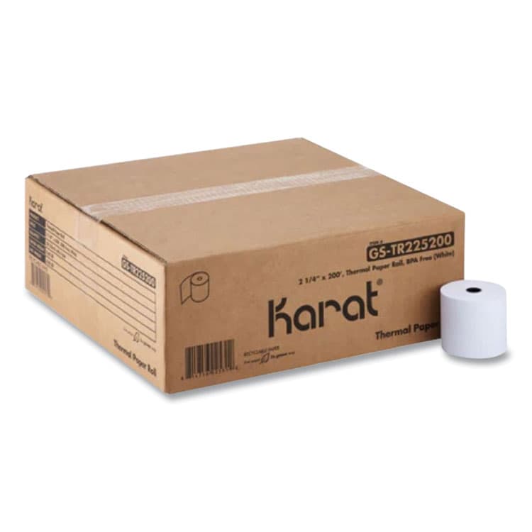 KARAT BY LOLLICUP Thermal Paper Rolls, 2.25" x 200 ft, White, 50/Carton (KRTGSTR225200) thumbnail 3