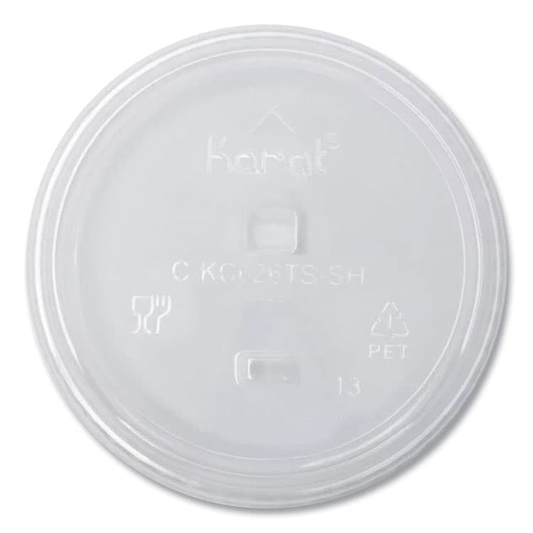 KARAT BY LOLLICUP PET Lids, Strawless Sipper, Fits 12 oz to 24 oz Cold Cups, Plastic, Clear, 1,000/Carton (KRTCKC626TSSH)