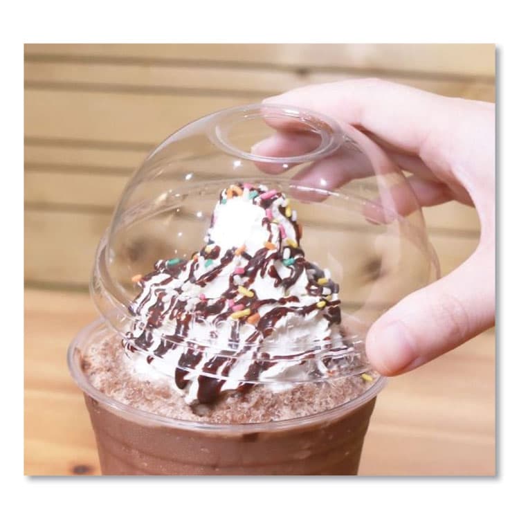 KARAT BY LOLLICUP PET Lids, Dome Lid, Fits 12 oz to 24 oz Cold Cups, Plastic, Clear, 1,000/Carton (KRTCKDL626) thumbnail 4