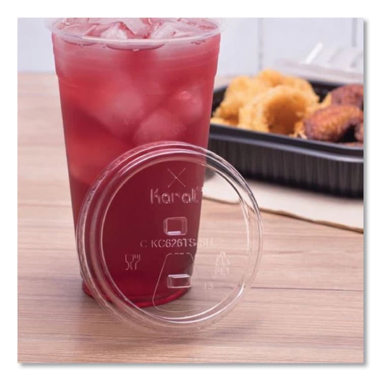 KARAT BY LOLLICUP PET Lids, Strawless Sipper, Fits 12 oz to 24 oz Cold Cups, Plastic, Clear, 1,000/Carton (KRTCKC626TSSH) thumbnail 4
