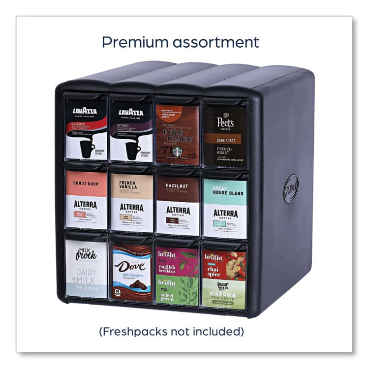 LAVAZZA Four Column Merchandiser, 12 Compartments, 15.2 x 17.2 x 16.3, Black (LAV25200002) thumbnail 2