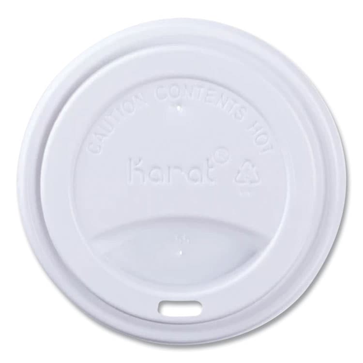 KARAT BY LOLLICUP Hot Cup Lids, Sipper Lid, Fits 10 oz to 24 oz Hot Cups, Plastic, White, 1,000/Carton (KRTCKDL516WPP)