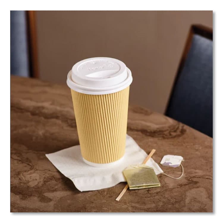KARAT BY LOLLICUP Hot Cup Lids, Sipper Lid, Fits 10 oz to 24 oz Hot Cups, Plastic, White, 1,000/Carton (KRTCKDL516WPP) thumbnail 3