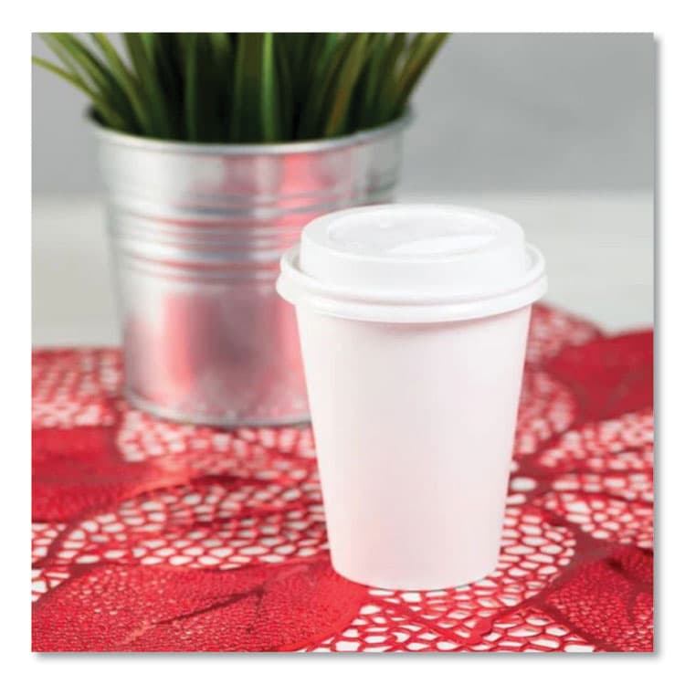KARAT BY LOLLICUP Hot Cup Lids, Sipper Lid, Fits 8 oz Hot Cups, Plastic, White, 1,000/Carton (KRTCKDL508WPP) thumbnail 4