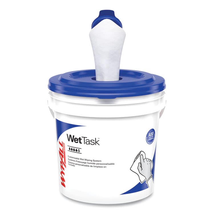 KIMBERLY CLARK Critical Clean Wipers for Bleach, Disinfectants, Sanitizers WetTask Customizable Wet Wiping System, w/Bucket,140/Roll, 6/CT (KCC06411) thumbnail 2