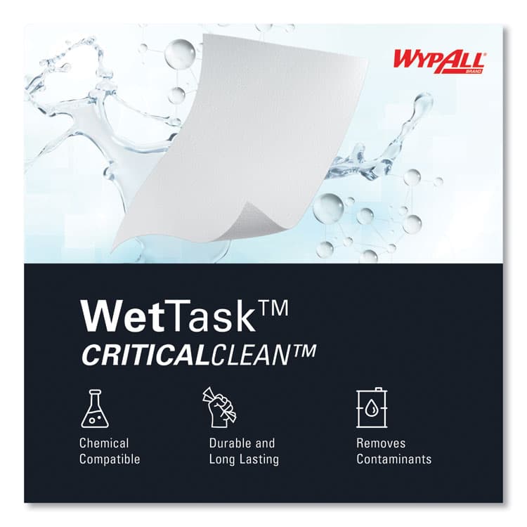 KIMBERLY CLARK Critical Clean Wipers for Bleach, Disinfectants, Sanitizers WetTask Customizable Wet Wiping System, w/Bucket,140/Roll, 6/CT (KCC06411) thumbnail 3