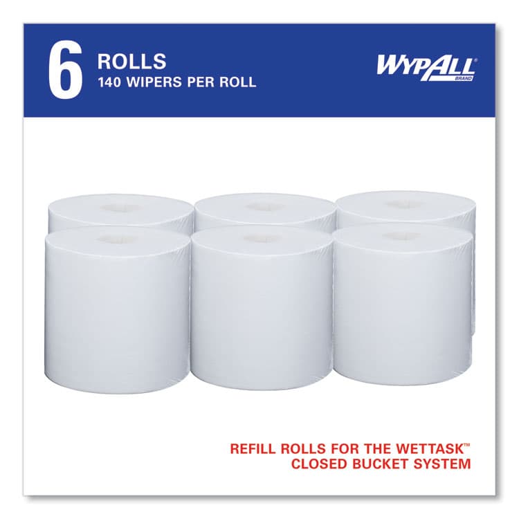 KIMBERLY CLARK Critical Clean Wipers for Bleach, Disinfectants, Sanitizers WetTask Customizable Wet Wiping System, 90/Roll, 6 Rolls/Carton (KCC06471) thumbnail 4