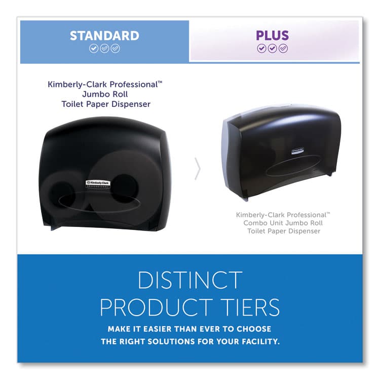 KIMBERLY CLARK JRT Jr. Escort Jumbo Bathroom Tissue Dispenser, 13.33 x 5.75 x 16, Smoke (KCC09507) thumbnail 3
