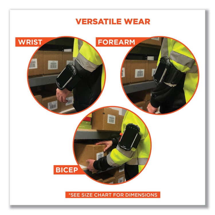 ERGODYNE CORPORATION Squids 5545 Arm and Wrist Scanner Mount, Medium, 7 x 8.5 x 1.5, Elastic, Black (EGO19144) thumbnail 2