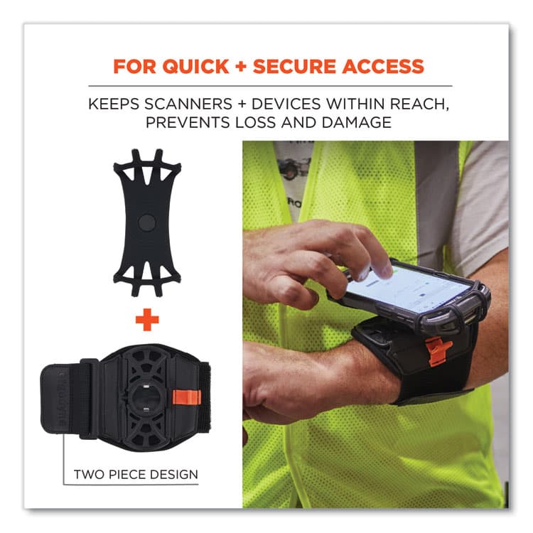ERGODYNE CORPORATION Squids 5545 Arm and Wrist Scanner Mount, Large 7 x 8.5 x 1.5, Elastic, Black (EGO19145) thumbnail 4
