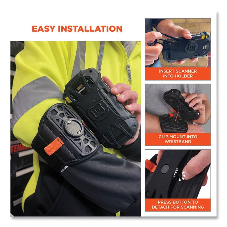 ERGODYNE CORPORATION Squids 5547 Scanner Wrist Mount Holder, 4 x 5 x 0.5, Plastic, Black (EGO19147) thumbnail 3