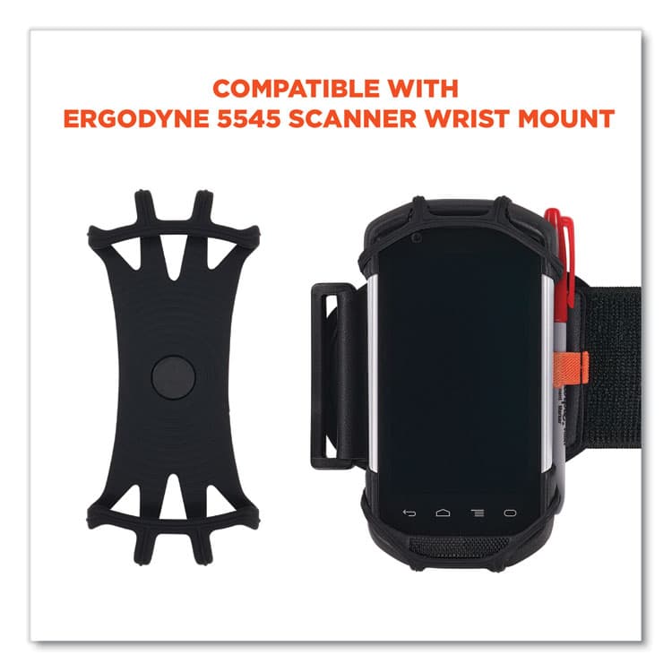 ERGODYNE CORPORATION Squids 5547 Scanner Wrist Mount Holder, 4 x 5 x 0.5, Plastic, Black (EGO19147)