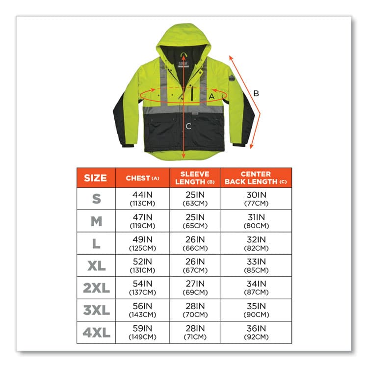 ERGODYNE CORPORATION GloWear 8275 Class 2 Heavy-Duty Hi-Vis Workwear Sherpa Lined Jacket, 2X-Large, Lime (EGO23976) thumbnail 4