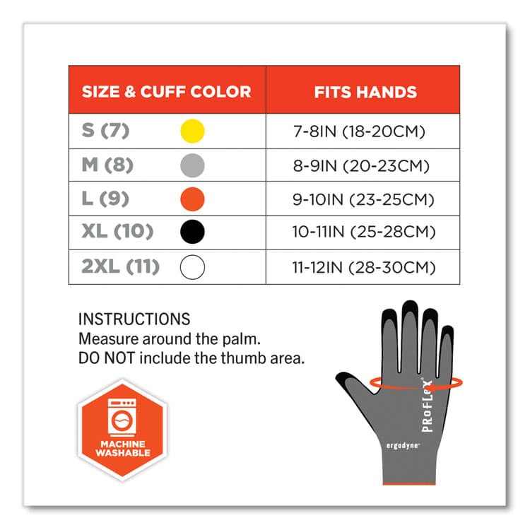 ERGODYNE CORPORATION ProFlex 7043 ANSI A4 Nitrile Coated CR Gloves, EN388: 4X42D, 9" Long, XX-Large, Gray, Pair (EGO10526) thumbnail 4