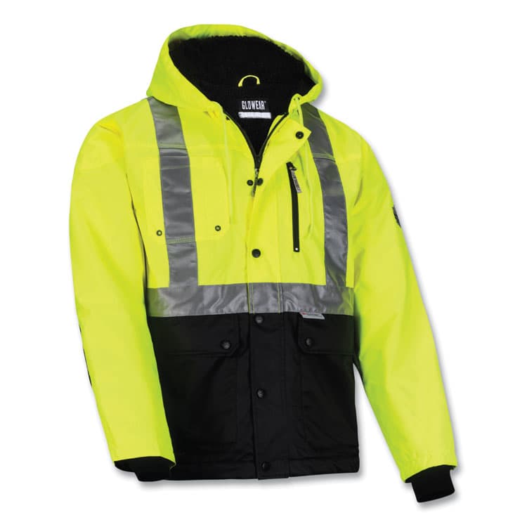 ERGODYNE CORPORATION GloWear 8275 Class 2 Heavy-Duty Hi-Vis Workwear Sherpa Lined Jacket, X-Large, Lime (EGO23975) thumbnail 2