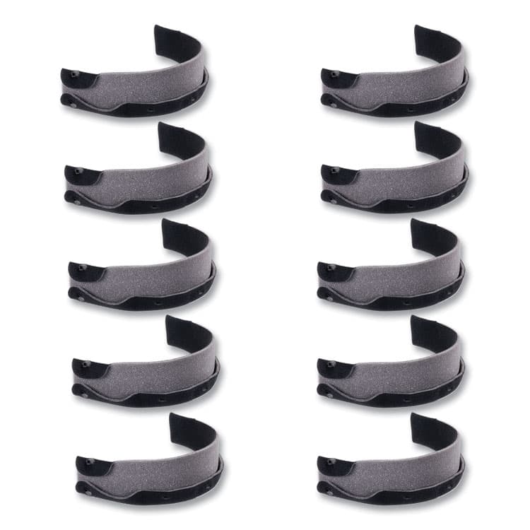 ERGODYNE CORPORATION Skullerz 8990 Lightweight Hard Hat Sweatband Replacement, Polyester, Black, 10/Pack (EGO60234)