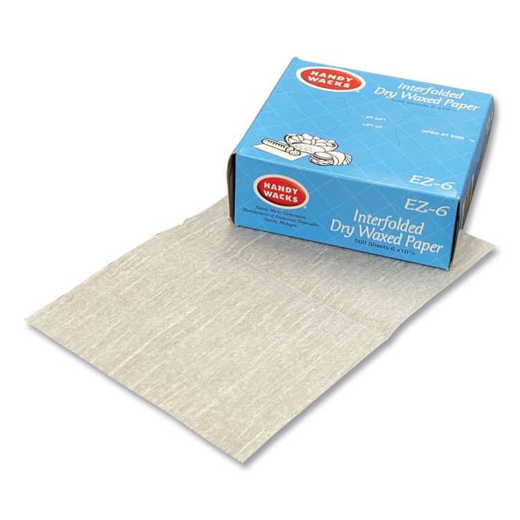 HANDY WACKS CORPORATION Interfolded Dry Waxed Paper Deli Sheets, 10.75 x 6, 12/Carton (HWAEZ6)