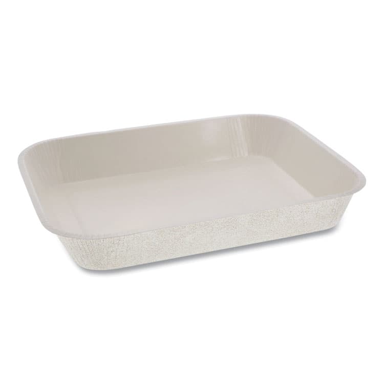 PACTIV EVERGREEN CORPORATION Pressware Classic Stoneware Dual-Ovenable Paperboard Tray, 45 oz, 9.97 x 7.47 x 1.5, White with Brown Specks, 250/Carton (PCTPCS7014XP)