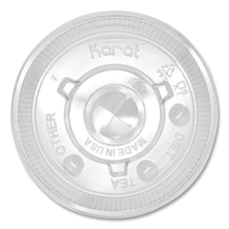 KARAT BY LOLLICUP PET Lids, Flat Lid, Fits 12 oz to 22 oz Cold Cups, Plastic, Clear, 1,000/Carton (KRTCKCL90)