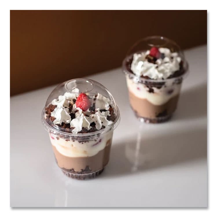 KARAT BY LOLLICUP PET Lids, No Hole Dome Lid, Fits 12 oz to 24 oz Cold Cups, Plastic, Clear, 1,000/Carton (KRTCKDL626NH) thumbnail 3