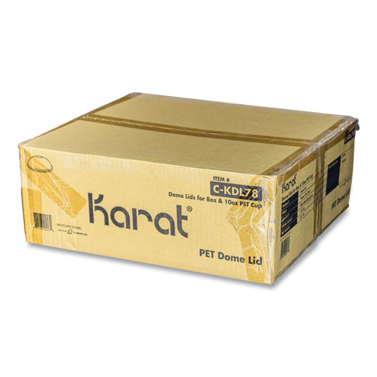 KARAT BY LOLLICUP PET Lids, Dome Lid, Fits 8 oz to 10 oz Cold Cups, Plastic, Clear, 1,000/Carton (KRTCKDL78) thumbnail 2