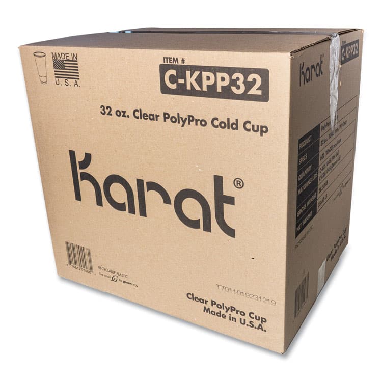 KARAT BY LOLLICUP PolyPro (PP) Cups, 32 oz, Plastic, Translucent, 600/Carton (KRTCKPP32) thumbnail 2