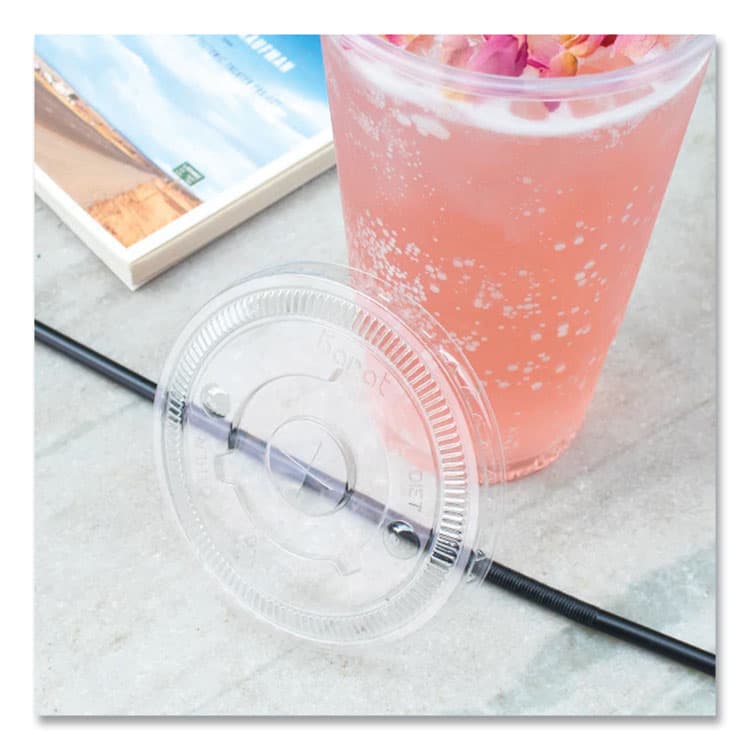 KARAT BY LOLLICUP PET Lids, Flat Lid, Fits 32 oz Cold Cups, Plastic, Clear, 600/Carton (KRTKRTCKCL1045) thumbnail 4