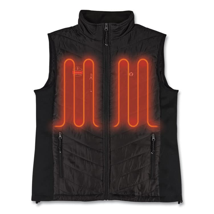ERGODYNE CORPORATION N-Ferno 6495 Rechargeable Heated Vest with Battery Power Bank, Fleece/Polyester, 2X-Large, Black (EGO41705) thumbnail 2