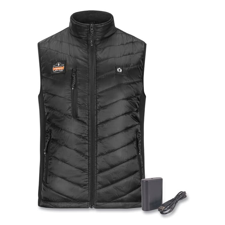 ERGODYNE CORPORATION N-Ferno 6495 Rechargeable Heated Vest with Batter Power Bank, Fleece/Polyester, Medium, Black (EGO41702)