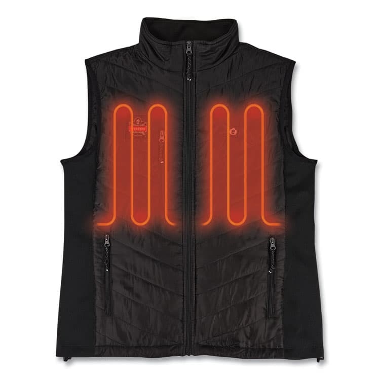 ERGODYNE CORPORATION N-Ferno 6495 Rechargeable Heated Vest with Battery Power Bank, Fleece/Polyester, Large, Black (EGO41703) thumbnail 2