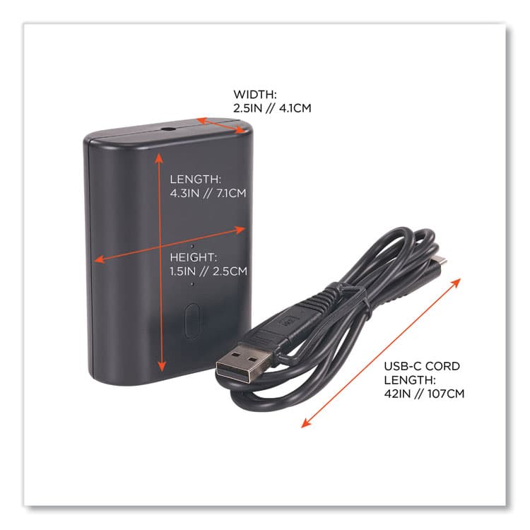 ERGODYNE CORPORATION N-Ferno 6495B Portable Battery Power Bank with USB-C Cord, 7.2 V (EGO41801) thumbnail 3
