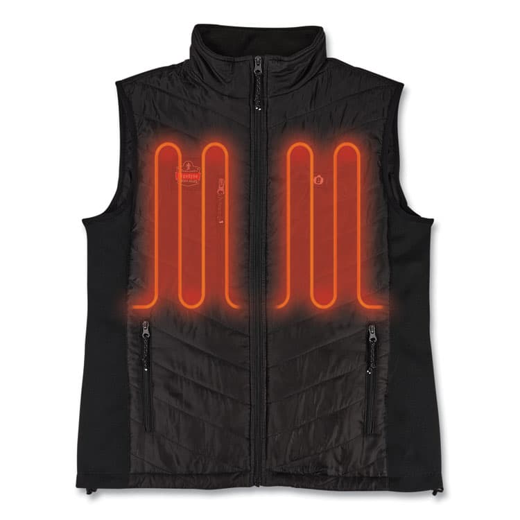 ERGODYNE CORPORATION N-Ferno 6495 Rechargeable Heated Vest with Battery Power Bank, Fleece/Polyester, 3X-Large, Black (EGO41706) thumbnail 2
