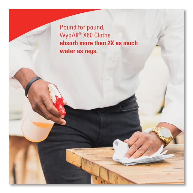 KIMBERLY CLARK General Clean X60 Cloths, 12.5 x 16.8, White, 236/Carton (KCC54015) thumbnail 3