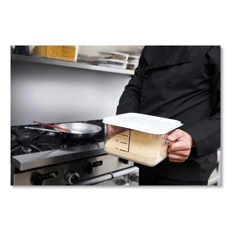 RUBBERMAID COMMERCIAL PROD. SpaceSaver Square Container Lids, 8.8 x 8.75, White, Plastic, 12/Carton (RCPFG650900WHT) thumbnail 2