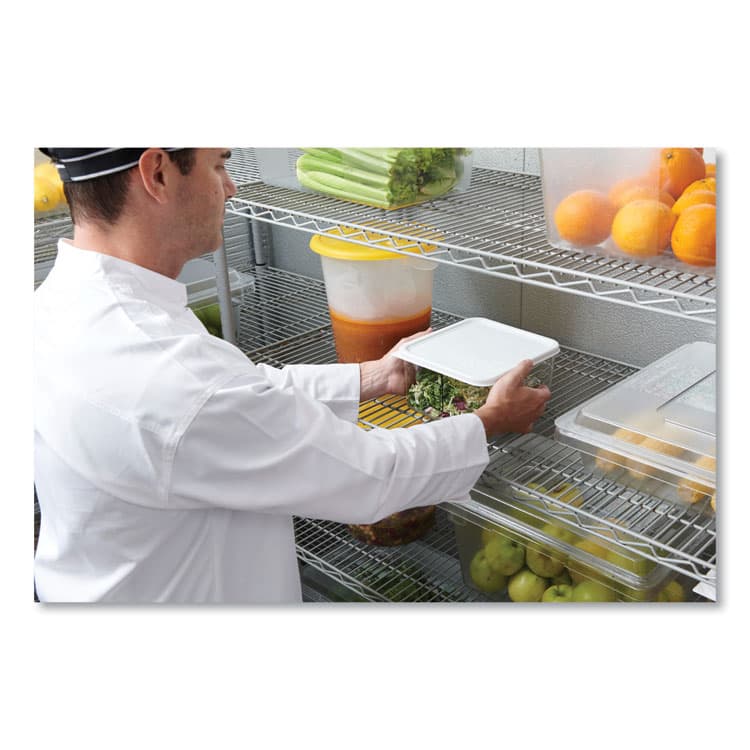 RUBBERMAID COMMERCIAL PROD. SpaceSaver Square Container Lids, 8.8 x 8.75, White, Plastic, 12/Carton (RCPFG650900WHT) thumbnail 4