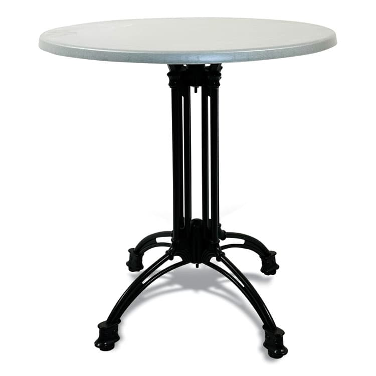 JMC FURNITURE Topalit Tables, Round, 36" dia x 29"h, Silver Top, Black Iron Base/Legs (JMC10636R2)