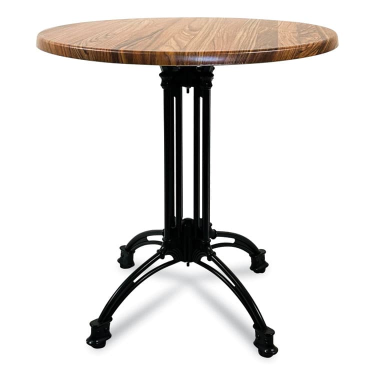 JMC FURNITURE Topalit Tables, Round, 36" dia x 29"h, Teak Top, Black Iron Base/Legs (JMC10636R8)