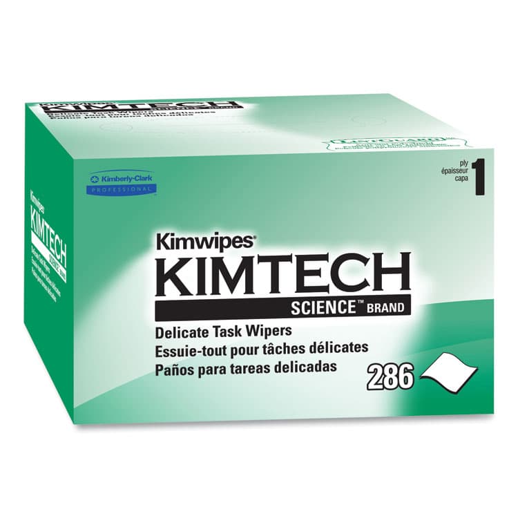 KIMBERLY CLARK Kimwipes Delicate Task Wipers, 1-Ply, 4.4 x 8.4, Unscented, White, 280/Box, 30 Boxes/Carton (KCC34120) thumbnail 2