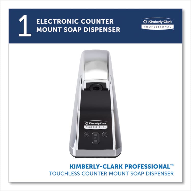 KIMBERLY CLARK Touchless Counter Mount Skin Care Dispenser, 1.5 L, 2.12 x 4.25 x 5.56, Chrome (KCC47604) thumbnail 2