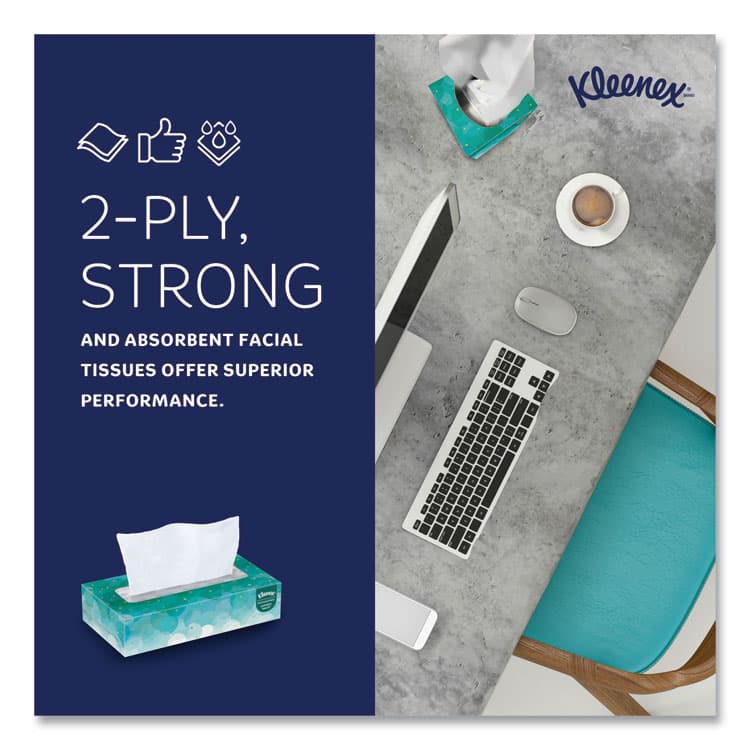 KIMBERLY CLARK White Facial Tissue for Business, Pop-Up Box, 2-Ply, 90 Sheets/Box (KCC21400BX) thumbnail 4