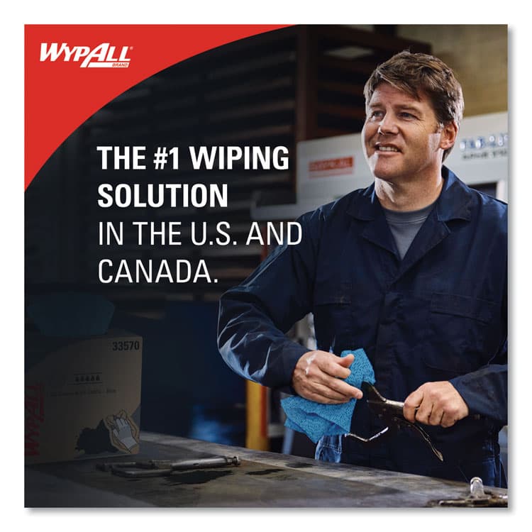 KIMBERLY CLARK Power Clean Oil, Grease and Ink Cloths, Jumbo Roll, 9.8 x 12.2, Blue, 717/Roll (KCC33241) thumbnail 2