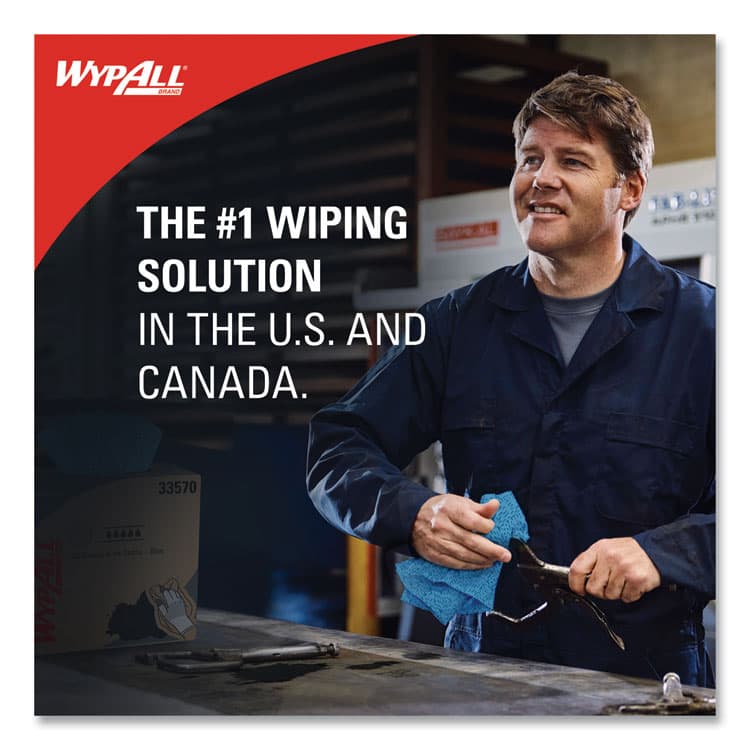 KIMBERLY CLARK Power Clean Oil, Grease and Ink Cloths, BRAG Box, 12.1 x 16.8, Blue, 180/Box (KCC33352) thumbnail 2