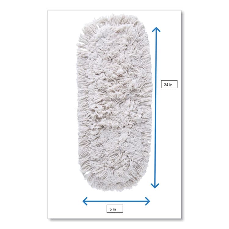RUBBERMAID COMMERCIAL PROD. Kut-A-Way Dust Mop Head, Cotton, 24", White, 12/Carton (RCPFGK15300WH00) thumbnail 2