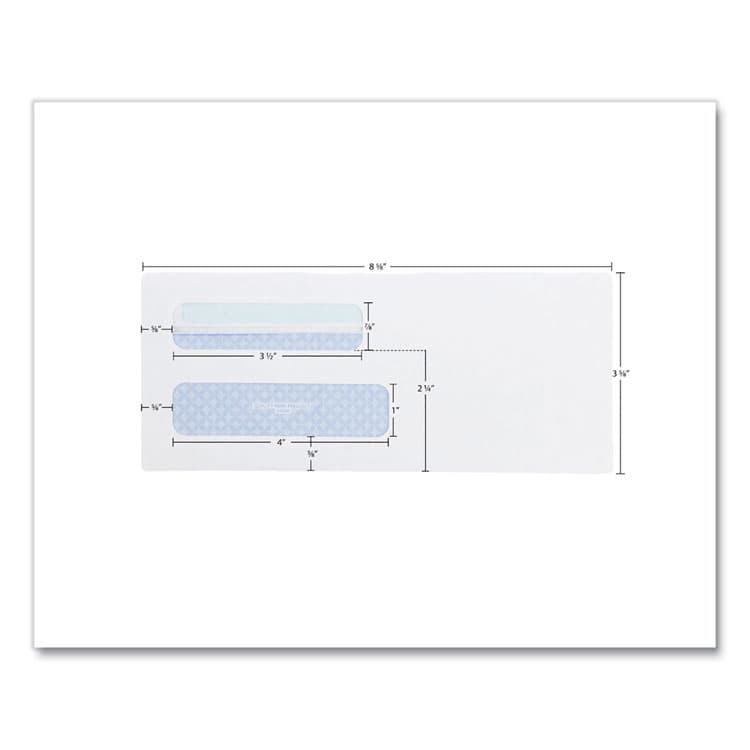 QUALITY PARK PRODUCTS Double Window Redi-Seal Security-Tinted Envelope, #8 5/8, Commercial Flap, Redi-Seal Closure, 3.63 x 8.63, White, 500/Box (QUA24539) thumbnail 4