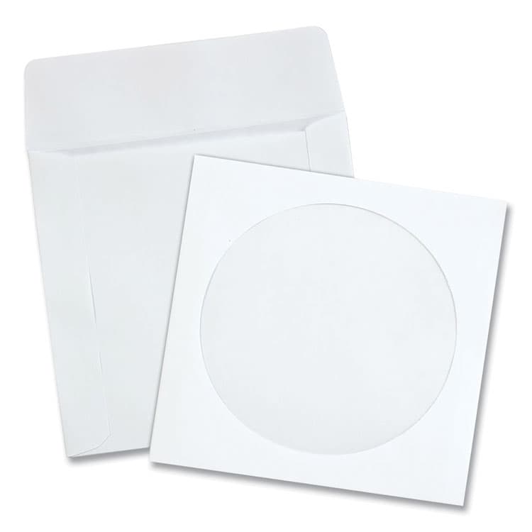 QUALITY PARK PRODUCTS CD/DVD Sleeves, 1 Disc Capacity, White, 100/Box (QUA62903)