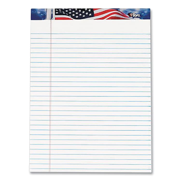 TOPS BUSINESS FORMS American Pride Writing Pad, Red/White/Blue Headband, Wide Rule, (50) White 8.5 x 11 Sheets, 12/Pack (TOP75111) thumbnail 2
