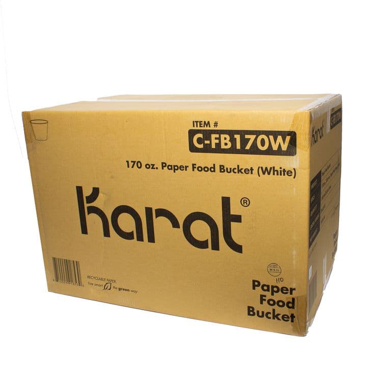 KARAT BY LOLLICUP Food Bucket, 170 oz, 8.9" Diameter x 8.36" h, White, Paper, 150/Carton (KRTCFB170W) thumbnail 3