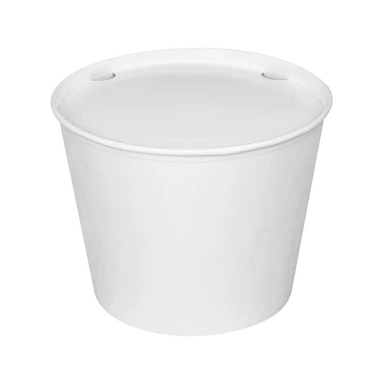 KARAT BY LOLLICUP Food Bucket with Lid, 130 oz, 8.46" Diameter x 6.6" h, White, Paper, 150/Carton (KRTCFB130WBNDLE) thumbnail 4