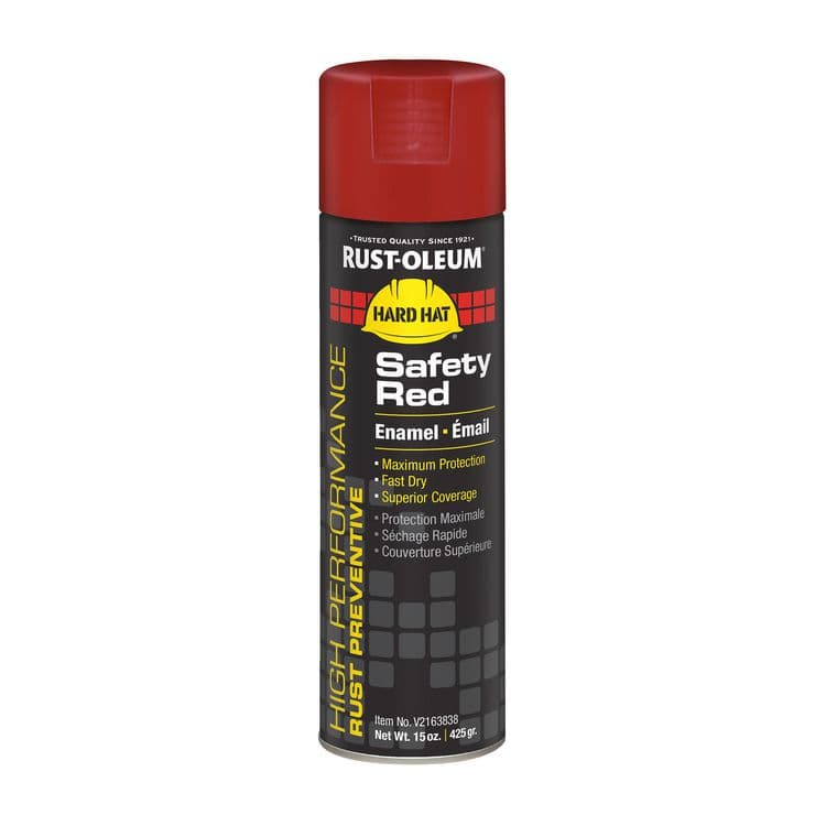 RUST-OLEUM CORPORATION Hard Hat High Performance V2100 System Rust Preventive Enamel Spray Paint, Flat Safety Red, 15 oz Aerosol Can, 6/Carton (RSTV2163838)