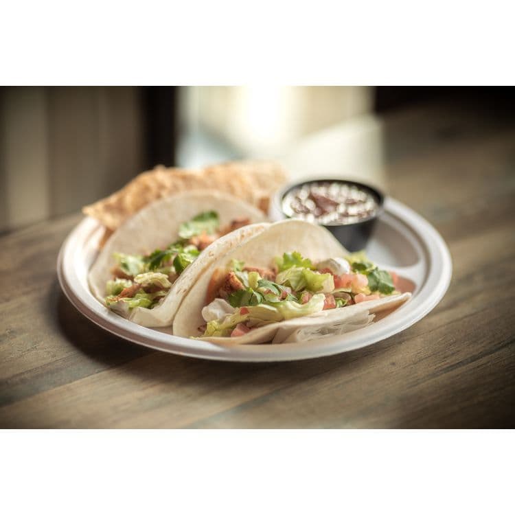 PACTIV EVERGREEN CORPORATION EarthChoice PFAS Free Compostable Dinnerware, 3-Compartment Plate, Sugarcane, 10.25" dia, Natural, 500/Carton (PCTMC50044PFREE) thumbnail 3